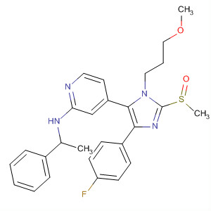 908381-04-4  2-Pyridinamine,4-[4-(4-fluorophenyl)-1-(3-methoxypropyl)-2-(methylsulfinyl)-1H-imidazol-5-yl]-N-(1-phenylethyl)-