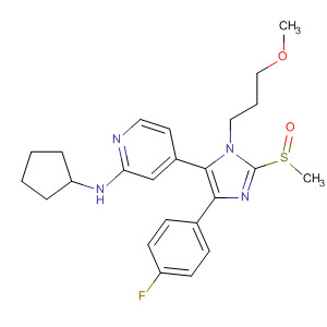 908381-18-0  2-Pyridinamine,N-cyclopentyl-4-[4-(4-fluorophenyl)-1-(3-methoxypropyl)-2-(methylsulfinyl)-1H-imidazol-5-yl]-