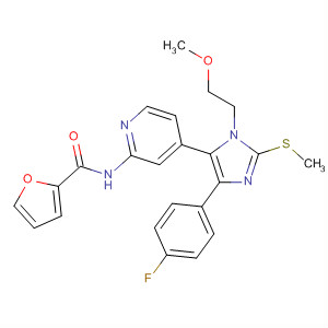908381-50-0  2-Furancarboxamide,N-[4-[4-(4-fluorophenyl)-1-(2-methoxyethyl)-2-(methylthio)-1H-imidazol-5-yl]-2-pyridinyl]-