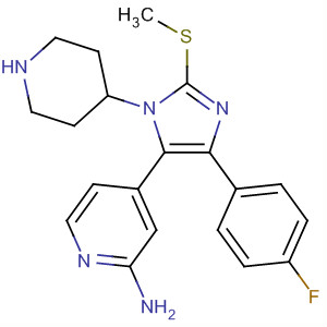 908381-75-9  2-Pyridinamine,4-[4-(4-fluorophenyl)-2-(methylthio)-1-(4-piperidinyl)-1H-imidazol-5-yl]-