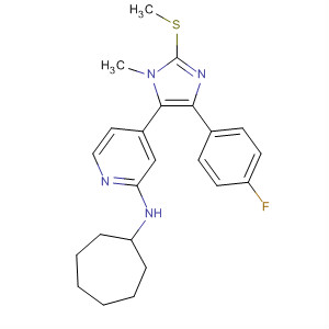 908382-21-8  2-Pyridinamine,N-cycloheptyl-4-[4-(4-fluorophenyl)-1-methyl-2-(methylthio)-1H-imidazol-5-yl]-