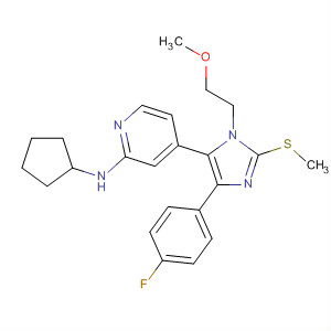908382-23-0  2-Pyridinamine,N-cyclopentyl-4-[4-(4-fluorophenyl)-1-(2-methoxyethyl)-2-(methylthio)-1H-imidazol-5-yl]-