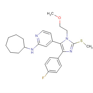 908382-24-1  2-Pyridinamine,N-cycloheptyl-4-[4-(4-fluorophenyl)-1-(2-methoxyethyl)-2-(methylthio)-1H-imidazol-5-yl]-