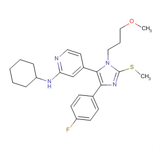 908382-26-3  2-Pyridinamine,N-cyclohexyl-4-[4-(4-fluorophenyl)-1-(3-methoxypropyl)-2-(methylthio)-1H-imidazol-5-yl]-