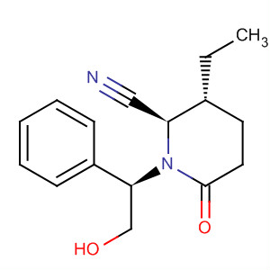 908572-72-5  2-Piperidinecarbonitrile,3-ethyl-1-[(1R)-2-hydroxy-1-phenylethyl]-6-oxo-, (2R,3R)-