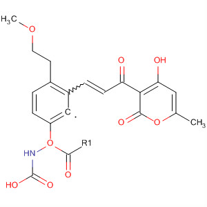 908865-72-5  Carbamic acid,[3-[3-(4-hydroxy-6-methyl-2-oxo-2H-pyran-3-yl)-3-oxo-1-propenyl]phenyl]-, 2-methoxyethyl ester