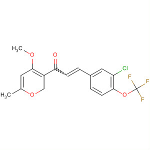 908865-81-6  2-Propen-1-one,3-[3-chloro-4-(trifluoromethoxy)phenyl]-1-(4-methoxy-6-methyl-2H-pyran-3-yl)-