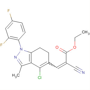 909109-56-4  2-Propenoic acid,3-[4-chloro-1-(2,4-difluorophenyl)-6,7-dihydro-3-methyl-1H-indazol-5-yl]-2-cyano-, ethyl ester