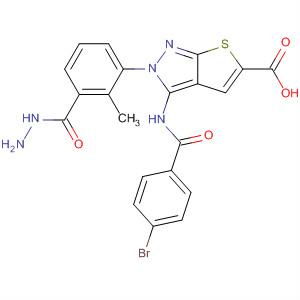 909252-73-9  1H-Thieno[2,3-c]pyrazole-5-carboxylic acid,3-[(4-bromobenzoyl)amino]-, 2-methyl-2-phenylhydrazide