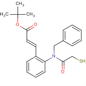 909405-91-0  2-Propenoic acid, 3-[2-[(mercaptoacetyl)(phenylmethyl)amino]phenyl]-,1,1-dimethylethyl ester, (2E)-