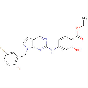 909563-81-1  Benzoic acid,4-[[7-[(2,5-difluorophenyl)methyl]-7H-pyrrolo[2,3-d]pyrimidin-2-yl]amino]-2-hydroxy-, ethyl ester