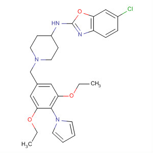 909851-50-9  2-Benzoxazolamine,6-chloro-N-[1-[[3,5-diethoxy-4-(1H-pyrrol-1-yl)phenyl]methyl]-4-piperidinyl]-