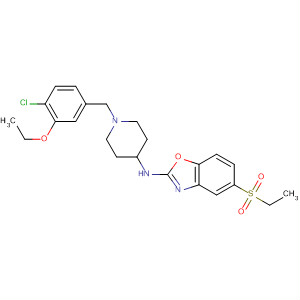 909852-48-8  2-Benzoxazolamine,N-[1-[(4-chloro-3-ethoxyphenyl)methyl]-4-piperidinyl]-5-(ethylsulfonyl)-