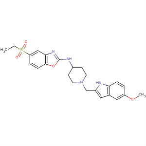 909852-69-3  2-Benzoxazolamine,5-(ethylsulfonyl)-N-[1-[(5-methoxy-1H-indol-2-yl)methyl]-4-piperidinyl]-