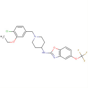 909852-70-6  2-Benzoxazolamine,N-[1-[(4-chloro-3-ethoxyphenyl)methyl]-4-piperidinyl]-5-(trifluoromethoxy)-