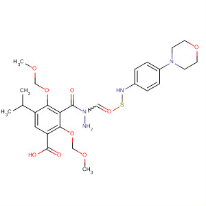 909871-01-8  Benzoic acid, 2,4-bis(methoxymethoxy)-5-(1-methylethyl)-,2-[[[4-(4-morpholinyl)phenyl]amino]thioxomethyl]hydrazide