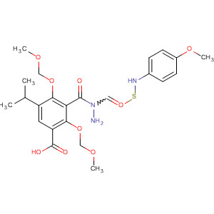 909871-25-6  Benzoic acid, 2,4-bis(methoxymethoxy)-5-(1-methylethyl)-,2-[[(4-methoxyphenyl)amino]thioxomethyl]hydrazide