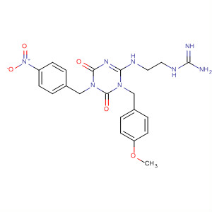 910114-08-8  Guanidine,N-[2-[[3,4,5,6-tetrahydro-3-[(4-methoxyphenyl)methyl]-5-[(4-nitrophenyl)methyl]-4,6-dioxo-1,3,5-triazin-2-yl]amino]ethyl]-