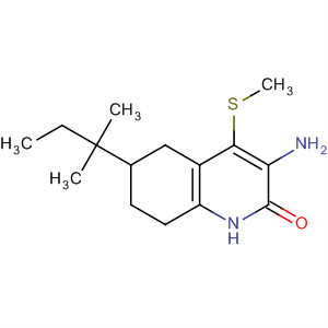 910308-60-0  2(1H)-Quinolinone,3-amino-6-(1,1-dimethylpropyl)-5,6,7,8-tetrahydro-4-(methylthio)- 910308-60-0  2(1H)-Quinolinone,3-amino-6-(1,1-dimethylpropyl)-5,6,7,8-tetrahydro-4-(methylthio)-
