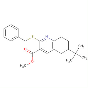 910308-68-8  3-Quinolinecarboxylic acid,6-(1,1-dimethylethyl)-5,6,7,8-tetrahydro-2-[(phenylmethyl)thio]-, methylester