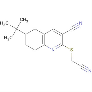 910308-72-4  3-Quinolinecarbonitrile,2-[(cyanomethyl)thio]-6-(1,1-dimethylethyl)-5,6,7,8-tetrahydro-