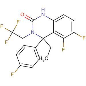 910483-07-7  2(1H)-Quinazolinone,4-ethyl-5,6-difluoro-4-(4-fluorophenyl)-3,4-dihydro-3-(2,2,2-trifluoroethyl)- 910483-07-7  2(1H)-Quinazolinone,4-ethyl-5,6-difluoro-4-(4-fluorophenyl)-3,4-dihydro-3-(2,2,2-trifluoroethyl)-