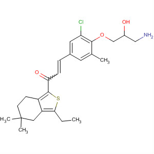 910636-35-0  2-Propen-1-one,3-[4-(3-amino-2-hydroxypropoxy)-3-chloro-5-methylphenyl]-1-(3-ethyl-4,5,6,7-tetrahydro-5,5-dimethylbenzo[c]thien-1-yl)-