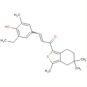 910639-24-6  2-Propen-1-one,3-(3-ethyl-4-hydroxy-5-methylphenyl)-1-(4,5,6,7-tetrahydro-3,5,5-trimethylbenzo[c]thien-1-yl)-