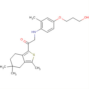 910639-56-4  Ethanone,2-[[4-(3-hydroxypropoxy)-2-methylphenyl]amino]-1-(4,5,6,7-tetrahydro-3,5,5-trimethylbenzo[c]thien-1-yl)-