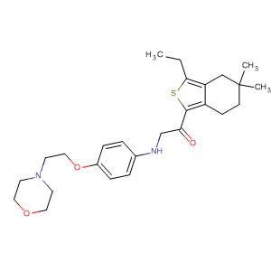 910640-55-0  Ethanone,1-(3-ethyl-4,5,6,7-tetrahydro-5,5-dimethylbenzo[c]thien-1-yl)-2-[[4-[2-(4-morpholinyl)ethoxy]phenyl]amino]-