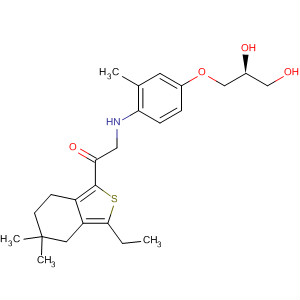 910640-59-4  Ethanone,2-[[4-[(2S)-2,3-dihydroxypropoxy]-2-methylphenyl]amino]-1-(3-ethyl-4,5,6,7-tetrahydro-5,5-dimethylbenzo[c]thien-1-yl)-
