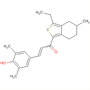 910640-84-5  2-Propen-1-one,1-(3-ethyl-4,5,6,7-tetrahydro-5-methylbenzo[c]thien-1-yl)-3-(4-hydroxy-3,5-dimethylphenyl)-