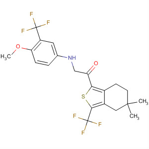 910641-49-5  Ethanone,2-[[4-methoxy-3-(trifluoromethyl)phenyl]amino]-1-[4,5,6,7-tetrahydro-5,5-dimethyl-3-(trifluoromethyl)benzo[c]thien-1-yl]-