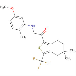 910641-50-8  Ethanone,2-[(5-methoxy-2-methylphenyl)amino]-1-[4,5,6,7-tetrahydro-5,5-dimethyl-3-(trifluoromethyl)benzo[c]thien-1-yl]-