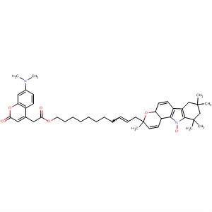 910860-30-9  2H-1-Benzopyran-4-acetic acid, 7-(dimethylamino)-2-oxo-,11-(3,8,9,10-tetrahydro-3,8,8,10,10-pentamethyl-11-oxidopyrano[3,2-a]carbazol-3-yl)-9-undecenyl ester