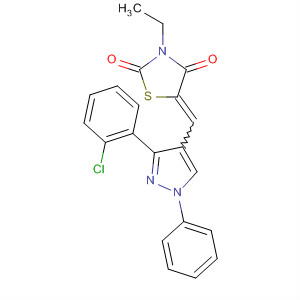 910912-74-2  2,4-Thiazolidinedione,5-[[3-(2-chlorophenyl)-1-phenyl-1H-pyrazol-4-yl]methylene]-3-ethyl-