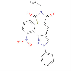 910912-85-5  2,4-Thiazolidinedione,3-ethyl-5-[[3-(2-nitrophenyl)-1-phenyl-1H-pyrazol-4-yl]methylene]-