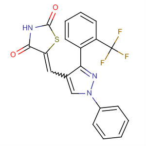 910912-90-2  2,4-Thiazolidinedione,5-[[1-phenyl-3-[2-(trifluoromethyl)phenyl]-1H-pyrazol-4-yl]methylene]-