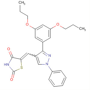 910912-97-9  2,4-Thiazolidinedione,5-[[3-(3,5-dipropoxyphenyl)-1-phenyl-1H-pyrazol-4-yl]methylene]-