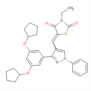 910913-15-4  2,4-Thiazolidinedione,5-[[3-[3,5-bis(cyclopentyloxy)phenyl]-1-phenyl-1H-pyrazol-4-yl]methylene]-3-ethyl-