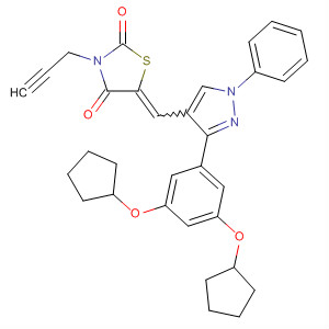 910913-17-6  2,4-Thiazolidinedione,5-[[3-[3,5-bis(cyclopentyloxy)phenyl]-1-phenyl-1H-pyrazol-4-yl]methylene]-3-(2-propynyl)-