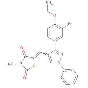 910913-50-7  2,4-Thiazolidinedione,5-[[3-(3-bromo-4-ethoxyphenyl)-1-phenyl-1H-pyrazol-4-yl]methylene]-3-methyl-
