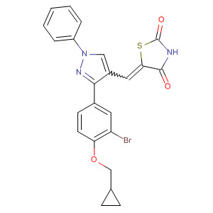 910913-66-5  2,4-Thiazolidinedione,5-[[3-[3-bromo-4-(cyclopropylmethoxy)phenyl]-1-phenyl-1H-pyrazol-4-yl]methylene]-