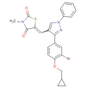 910913-67-6  2,4-Thiazolidinedione,5-[[3-[3-bromo-4-(cyclopropylmethoxy)phenyl]-1-phenyl-1H-pyrazol-4-yl]methylene]-3-methyl-