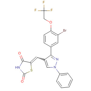 910913-79-0  2,4-Thiazolidinedione,5-[[3-[3-bromo-4-(2,2,2-trifluoroethoxy)phenyl]-1-phenyl-1H-pyrazol-4-yl]methylene]-