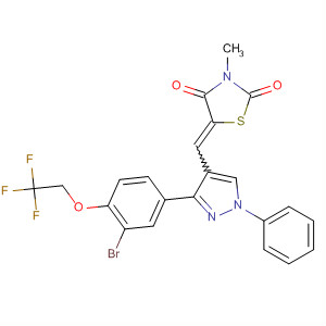 910913-80-3  2,4-Thiazolidinedione,5-[[3-[3-bromo-4-(2,2,2-trifluoroethoxy)phenyl]-1-phenyl-1H-pyrazol-4-yl]methylene]-3-methyl-