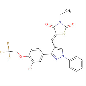 910913-81-4  2,4-Thiazolidinedione,5-[[3-[3-bromo-4-(2,2,2-trifluoroethoxy)phenyl]-1-phenyl-1H-pyrazol-4-yl]methylene]-3-ethyl-