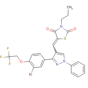 910913-82-5  2,4-Thiazolidinedione,5-[[3-[3-bromo-4-(2,2,2-trifluoroethoxy)phenyl]-1-phenyl-1H-pyrazol-4-yl]methylene]-3-propyl-