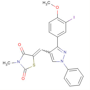 910913-84-7  2,4-Thiazolidinedione,5-[[3-(3-iodo-4-methoxyphenyl)-1-phenyl-1H-pyrazol-4-yl]methylene]-3-methyl-