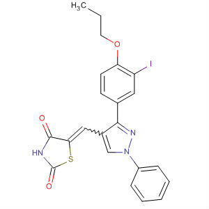 910913-93-8  2,4-Thiazolidinedione,5-[[3-(3-iodo-4-propoxyphenyl)-1-phenyl-1H-pyrazol-4-yl]methylene]-